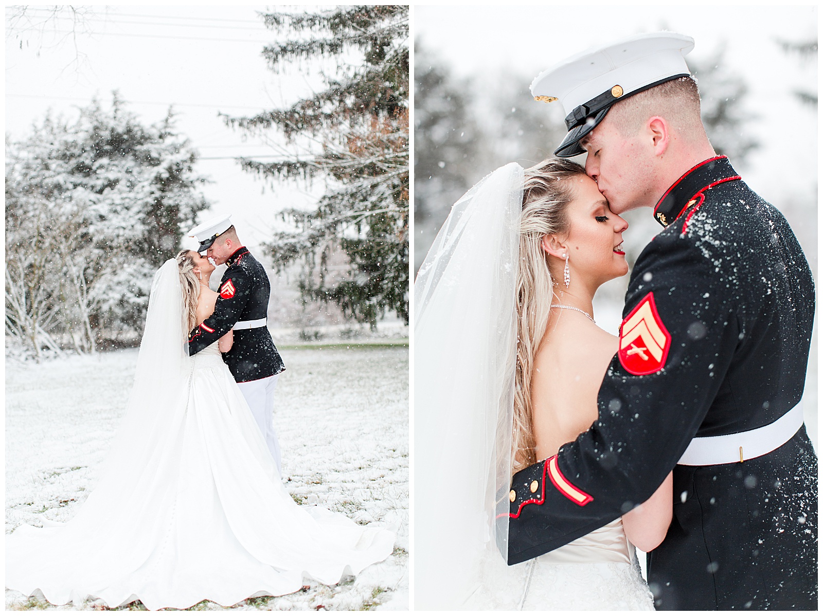 A snow winter wedding in Fredericksburg, VA